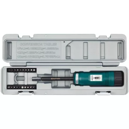 Отвертка динамометрическая KRAFTOOL со шкалой, регулируемая, 1-8 Нм, точность +/-6%, 20 бит, в боксе 64030 купить в Когалыме