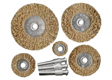 Набор щеток для дрели 5 шт 5 плоских 25-38-50-63-75 мм со шпильками металлические MATRIX 74494 купить в Когалыме