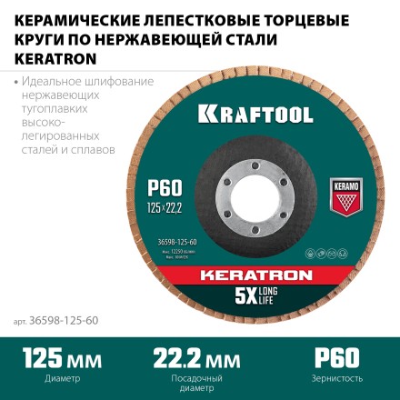 Круги лепестковые керамические торцевые 36598-125-60 купить в Когалыме