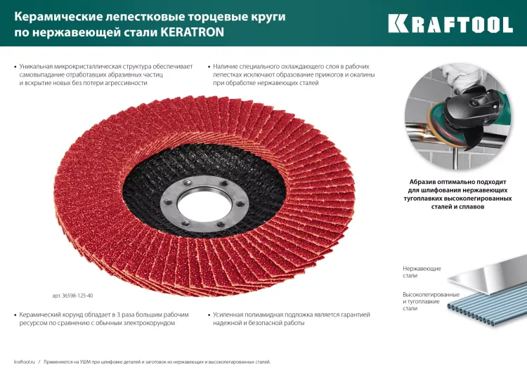 Круги лепестковые керамические торцевые 36598-125-60 купить в Когалыме