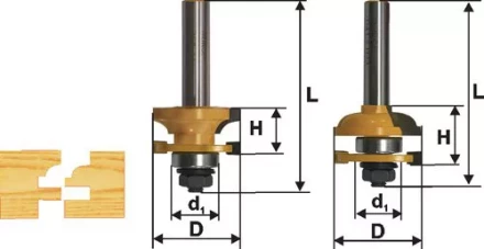 Набор фрез комбинированных рамочных хвостовик 12 мм 2 штуки 46536 купить в Когалыме