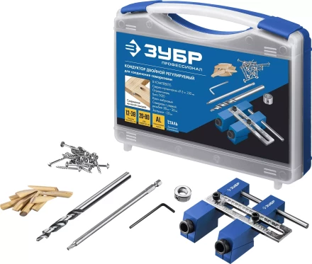 ЗУБР два отверстия, регулируемый кондуктор для глухих отверстий, Профессионал (30081) купить в Когалыме