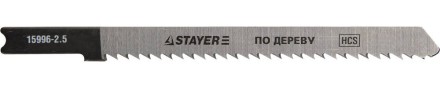 Полотна STAYER &quot;PROFI&quot;, U101BR, для эл/лобзика, HCS, по дереву, фанере, ламинату, обратн. рез, US-хвост., шаг 2,5мм, 75мм, 2шт 15996-2.5_z01 купить в Когалыме