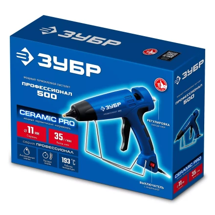 ЗУБР Профессионал 500, d11 мм, 35 г/мин, термоклеевой пистолет электрический (06859-11) купить в Когалыме