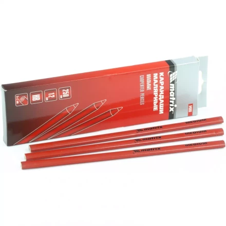 Карандаши малярные овальные для твердых поверхностей 250мм коробка 12штук MATRIX 84811 купить в Когалыме