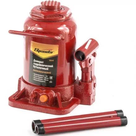 Домкрат бутылочный телескопический SPARTA 10 т h подъема 200–460 мм 50345 купить в Когалыме