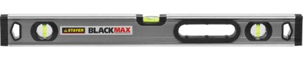 Уровень STAYER &quot;PROFESSIONAL&quot; &quot;BlackMax&quot; коробчатый усиленный с ручками, утолщенный особопроч профиль, 0,5мм/м, 3 ампулы, 60см 3475-060 купить в Когалыме