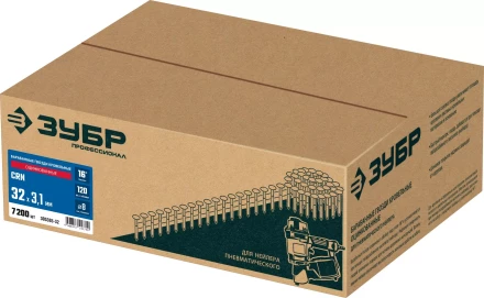 ЗУБР CRN 32 х 3.1 мм, барабанные гвозди кровельные оцинкованные, 7200 шт (305385-32) купить в Когалыме