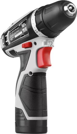 Дрель-шуруповерт ЗУБР &quot;МАСТЕР&quot;, Литий-ион, 2 скорости, реверс, 12В, 1.5 А/ч, 10 мм, 0-360 / 0-1400 об/мин, 2 АКБ, БЗУ, блокировка шпинделя ДА-12-2-Ли КНМ1 купить в Когалыме