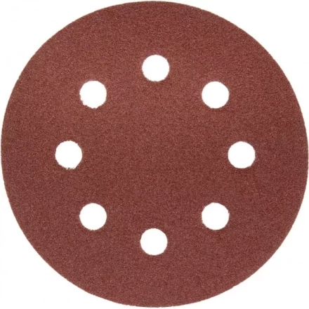 Круг шлифовальный ЗУБР &quot;МАСТЕР&quot; универсальный, из абразивной бумаги на велкро основе, 8 отверстий, Р80, 125мм, 5шт 35562-125-080 купить в Когалыме