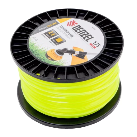 Леска для триммера квадрат Denzel, 2,4мм х 175м, на DIN катушке FLEX CORD, 96292 купить в Когалыме