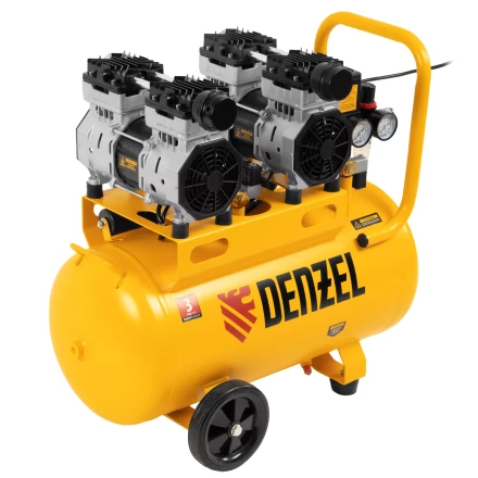 Компрессор безмасляный, малошумный Denzel DLS 1500/50, 1500 ВТ, 2x750, 50 л, 260 л/мин купить в Когалыме