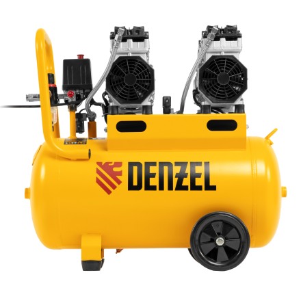 Компрессор безмасляный, малошумный Denzel DLS 1500/50, 1500 ВТ, 2x750, 50 л, 260 л/мин купить в Когалыме