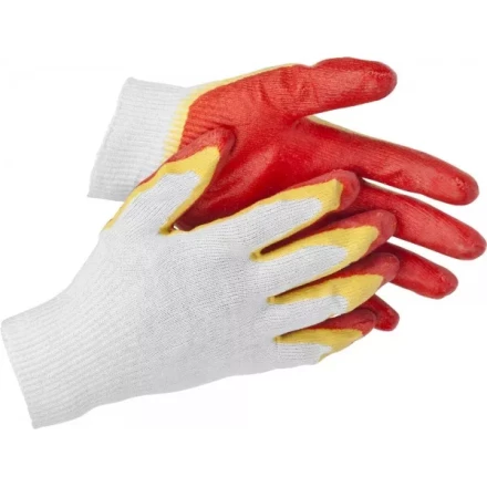 Перчатки STAYER "МASTER" трикотажные, двойная обливная ладонь из латекса, х/б, 13 класс, L-XL 11409-XL купить в Когалыме