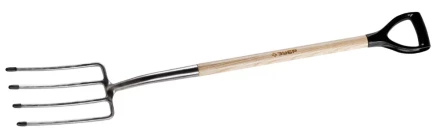 Вилы ЗУБР &quot;ЭКСПЕРТ&quot; садовые из нержавеющей стали, деревянный черенок из ясеня, пластиковая рукоятка, 290х180х1200мм 4-39445 купить в Когалыме