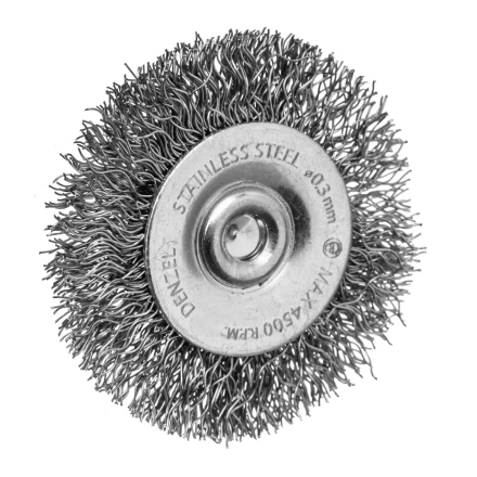 Набор щеток для дрели, 1 Плоская 50мм, 2 Чашки 25-50мм, шпилька, нерж. вит. проволока Denzel 74491 купить в Когалыме
