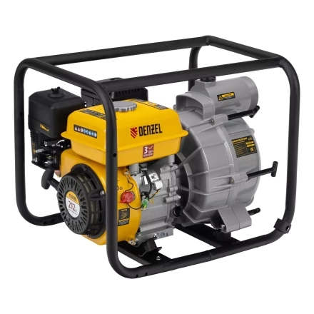 Мотопомпа бензиновая для грязной воды Denzel PX-80D7 99206, 7 л.с., 3", 1300 л/мин, глуб 8 м,напор 30 м купить в Когалыме