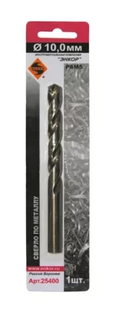 Сверло для металла Р6М5 Ф10,0 мм блистер Энкор 25400 купить в Когалыме