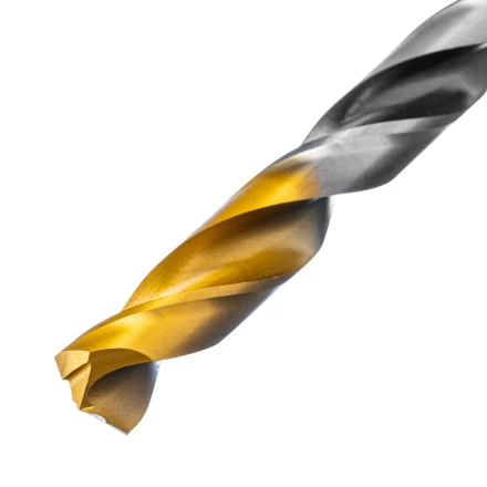 Сверло спиральное по металлу Denzel, 11 x 142мм, Р6М5, Golden Tip, многогранная заточка, 718286 купить в Когалыме
