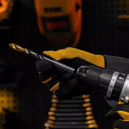 Сверло спиральное по металлу Denzel, 11 x 142мм, Р6М5, Golden Tip, многогранная заточка, 718286 купить в Когалыме