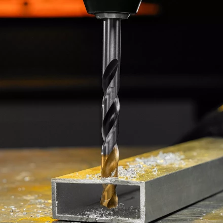 Сверло спиральное по металлу Denzel, 11 x 142мм, Р6М5, Golden Tip, многогранная заточка, 718286 купить в Когалыме