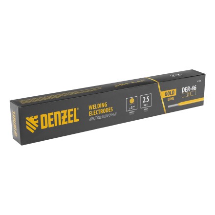 Электроды Denzel DER-46 Goldline, диам. 3 мм, 2,5 кг, рутил-целлюлозное покрытие 97506 купить в Когалыме