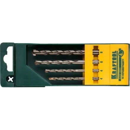 Набор KRAFTOOL &quot;EXPERT&quot; Сверла по керамограниту, цилиндрический хвостовик, в боксе, 4шт 29170-H4 купить в Когалыме