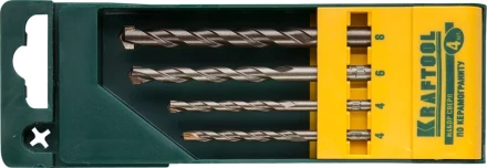 Набор KRAFTOOL &quot;EXPERT&quot; Сверла по керамограниту, цилиндрический хвостовик, в боксе, 4шт 29170-H4 купить в Когалыме
