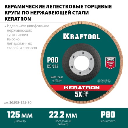 Круги лепестковые керамические торцевые 36598-125-80 купить в Когалыме