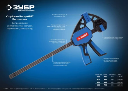Струбцина ЗУБР ЭКСПЕРТ пистолетная серия ПРОФЕССИОНАЛ купить в Когалыме