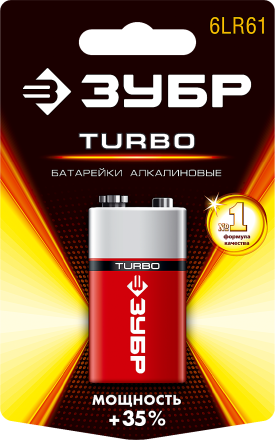 Батарейки TURBO алкалиновые 6LR61(крона) 9 В серия Без серии купить в Когалыме