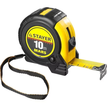 Рулетка STAYER &quot;PROFI&quot; &quot;MARS&quot;, обрезиненный корпус, утолщенное полотно, 10мх25мм 34131-10_z01 купить в Когалыме