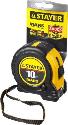 Рулетка STAYER &quot;PROFI&quot; &quot;MARS&quot;, обрезиненный корпус, утолщенное полотно, 10мх25мм 34131-10_z01 купить в Когалыме
