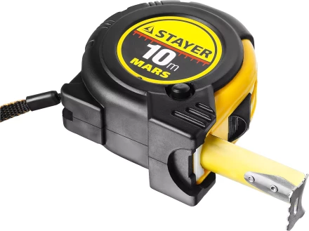 Рулетка STAYER &quot;PROFI&quot; &quot;MARS&quot;, обрезиненный корпус, утолщенное полотно, 10мх25мм 34131-10_z01 купить в Когалыме