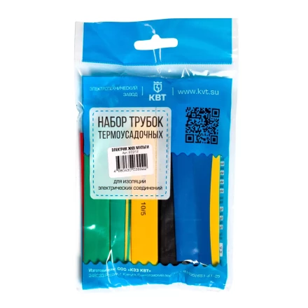 Набор цветных термоусадочных трубок КВТ Электрик ЖКХ Мульти с коэффициентом усадки 2:1 (87312) купить в Когалыме