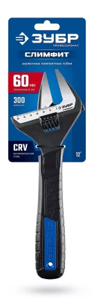 ЗУБР СлимФит, 300 / 60 мм, разводной ключ, ПРОФЕССИОНАЛ (27245-30) купить в Когалыме