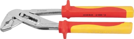 Клещи ЗУБР &quot;ПРОФЕССИОНАЛ&quot; &quot;ПРОФИЭЛЕКТРИК&quot;, диэлектрические, переставные, двухкомп рукоятка, до ~1000В, 250мм 22145-10-25 купить в Когалыме