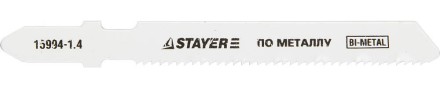 Полотна STAYER &quot;PROFI&quot;, T118AF, для эл/лобзика, Bi-Metall, по металлу (1,5-2мм), EU-хвост., шаг 1,4мм, 50мм, 2шт 15994-1.4_z01 купить в Когалыме