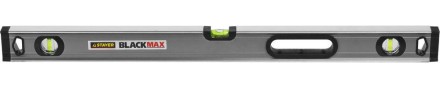 Уровень STAYER &quot;PROFESSIONAL&quot; &quot;BlackMax&quot; коробчатый усиленный с ручками, утолщенный особопроч профиль, 0,5мм/м, 3 ампулы, 80см 3475-080 купить в Когалыме