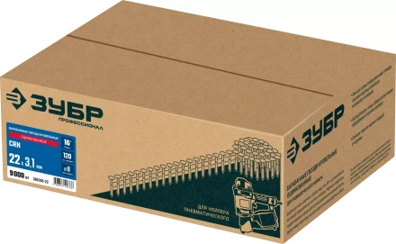 ЗУБР CRN 22 х 3.1 мм, барабанные гвозди кровельные оцинкованные, 9000 шт (305385-22) купить в Когалыме