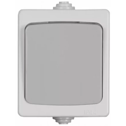 Выключатель СВЕТОЗАР "АВРОРА" проходной, одноклавишный, IP44, цвет серо-белый, 10А/~250В SV-54340-W купить в Когалыме