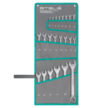 Набор ключей комбинированных Stels 15423, 6-32 мм, 22 шт, CrV, матовый хром купить в Когалыме
