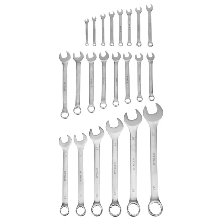 Набор ключей комбинированных Stels 15423, 6-32 мм, 22 шт, CrV, матовый хром купить в Когалыме