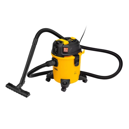 Пылесос строительный RVC20, 1400 Вт, бак 20 л, шланг 3 м, розетка с автосинхр. Denzel 28202 купить в Когалыме