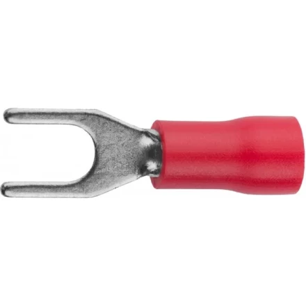 Наконечник СВЕТОЗАР для кабеля,изолированный,с вилкой,красный,вн. d 4,3мм,под болт 6мм,провод 0,5-1,5мм2,19А,10шт 49420-15 купить в Когалыме