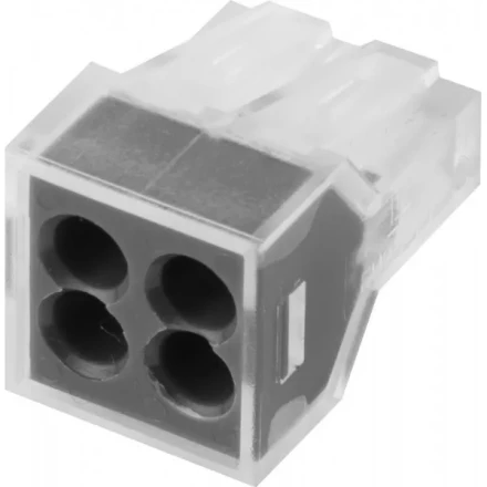 Клемма СВЕТОЗАР соединительная, 4-х проводная, 400В, 24А, 0,75-2,5мм2, 2шт 49170-4 купить в Когалыме