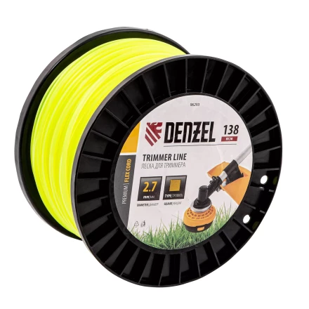 Леска для триммера квадрат Denzel, 2,7м х 138м, на DIN катушке FLEX CORD, 96293 купить в Когалыме