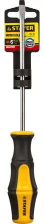 Отвертка STAYER &quot;MASTER&quot; &quot;HERCULES&quot;, Сr-V, противоскользящая рукоятка, SL6,0x150мм 25051-06-15_z02 купить в Когалыме
