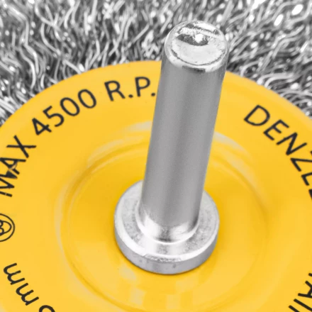 Щетка для дрели, 75 мм, Плоская, со шпилькой, нержавеющая витая проволока Denzel 744603 купить в Когалыме