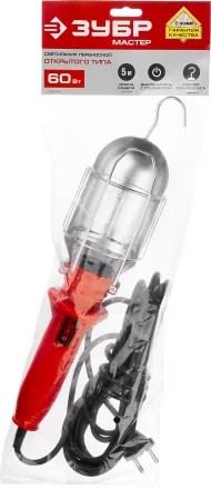 Светильник переносной с выключателем, 5м, 60 Вт/220В, ЗУБР 61802_z01 купить в Когалыме